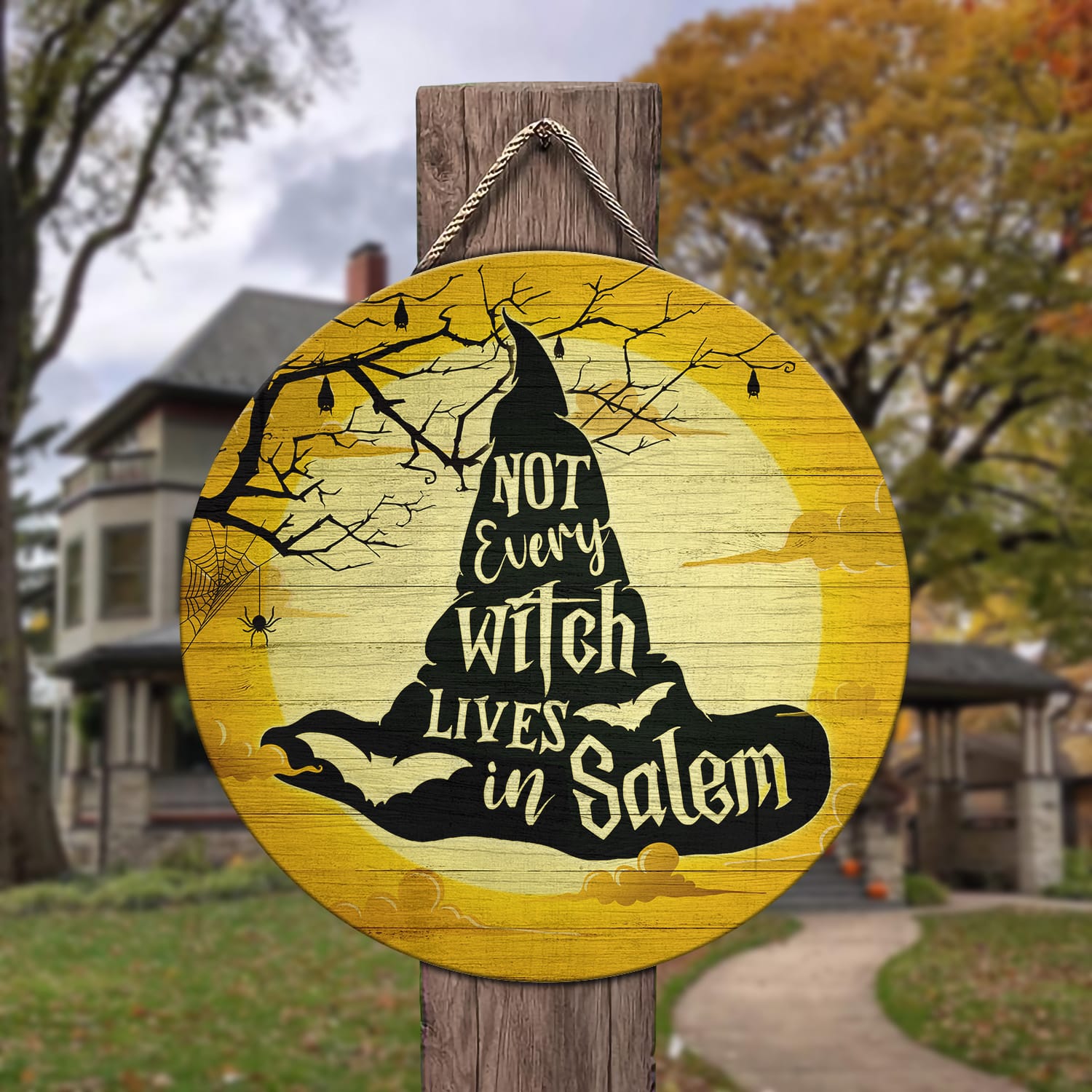 9LV. Not Every Witch () Door Sign Mockup 3