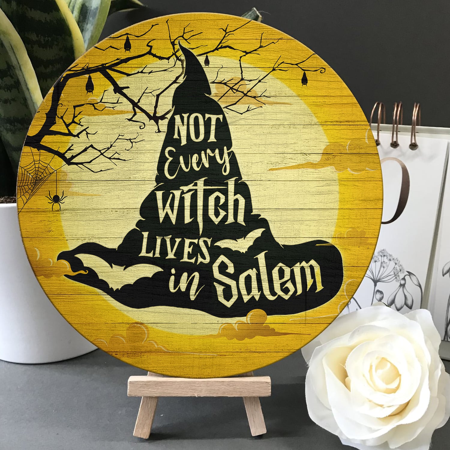 9LV. Not Every Witch () Door Sign Mockup 5
