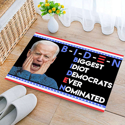 Alternative view of Funny Biden Biggest Idiot Democrats Ever Nominated Indoor Doormat - Anti Joe Biden Outdoor Door Mat