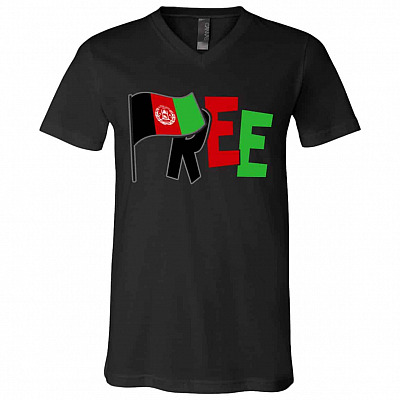 Pray for Afghanistan Tshirt, Black, V-Neck T-Shirt