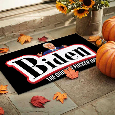 Alternative view of Biden The Quicker Fucker Upper House Doormat - Anti Biden Outdoor Doormat