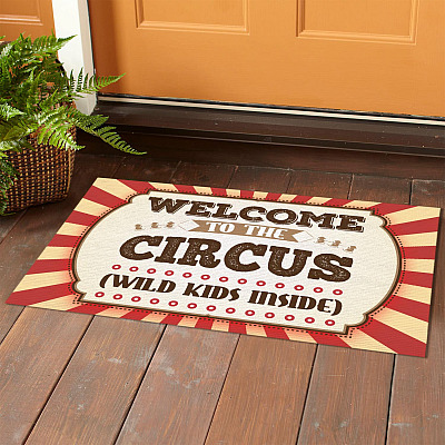 Alternative view of Welcome To The Circus Wild Kids Inside Doormat - Funny Welcome Indoor Outdoor Doormat