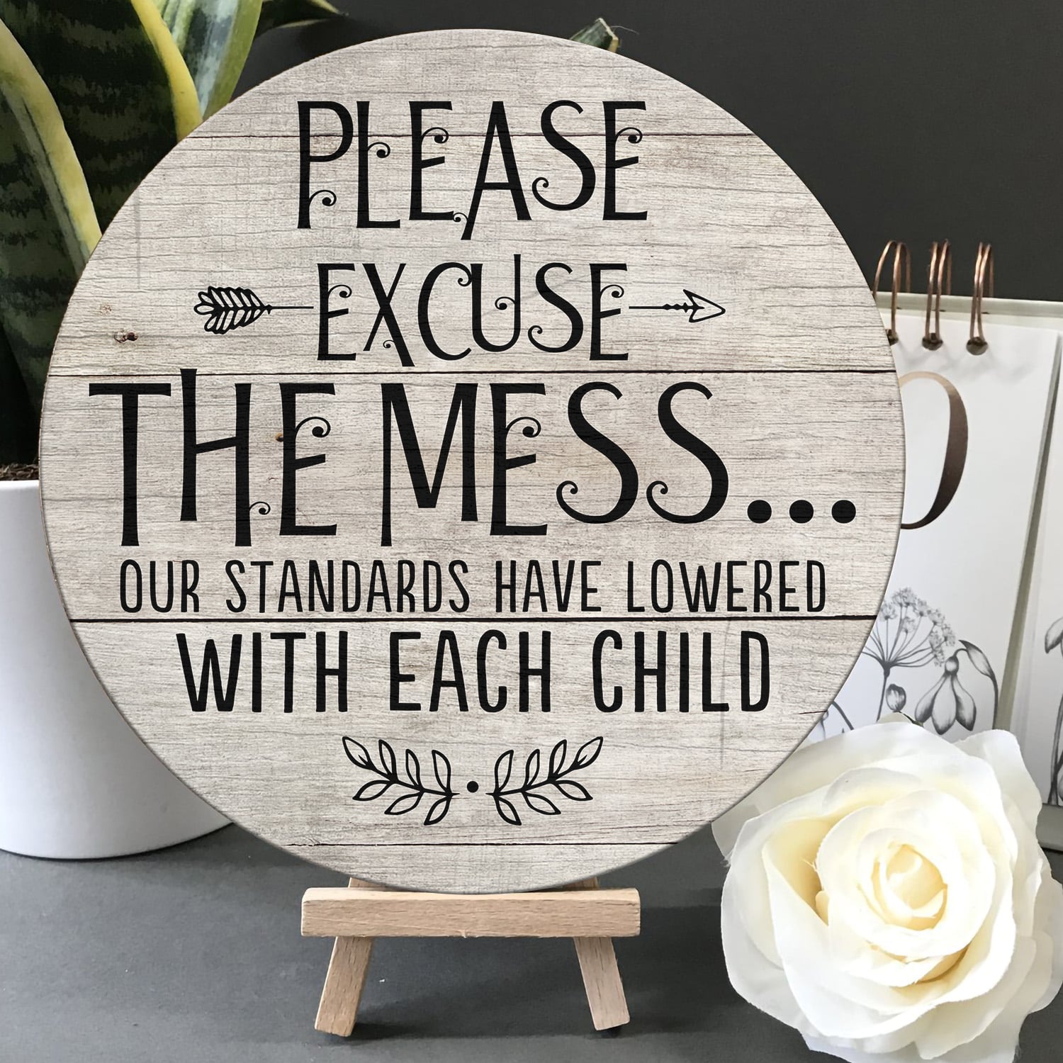 8LV. Please Excuse The Mess Door Sign Mockup 5