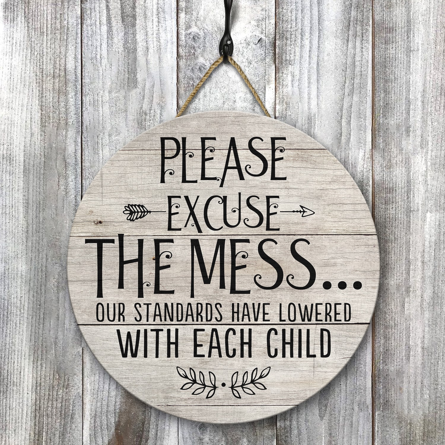 8LV. Please Excuse The Mess Door Sign Mockup 8