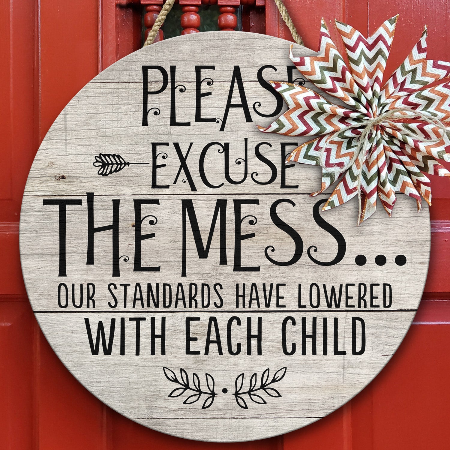 8LV. Please Excuse The Mess Door Sign Mockup 10