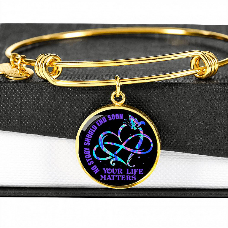 No Story Should End Soon Your Life Matters Circle Pendant Necklace