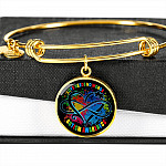 Love Needs No Words Autism Awareness Circle Pendant Necklace