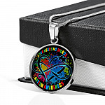 Love Needs No Words Autism Awareness Circle Pendant Necklace