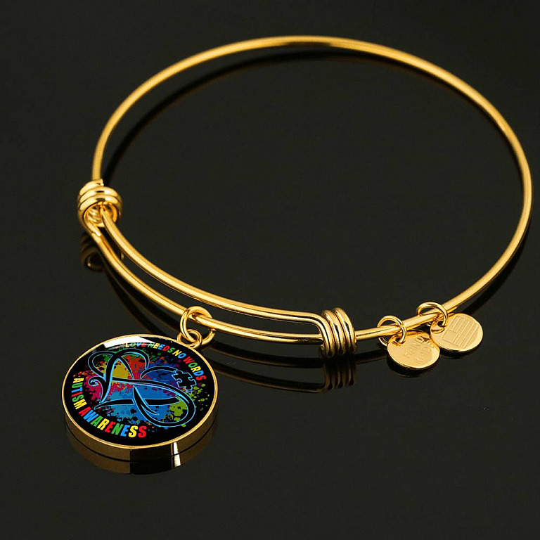 Love Needs No Words Autism Awareness Circle Pendant Necklace