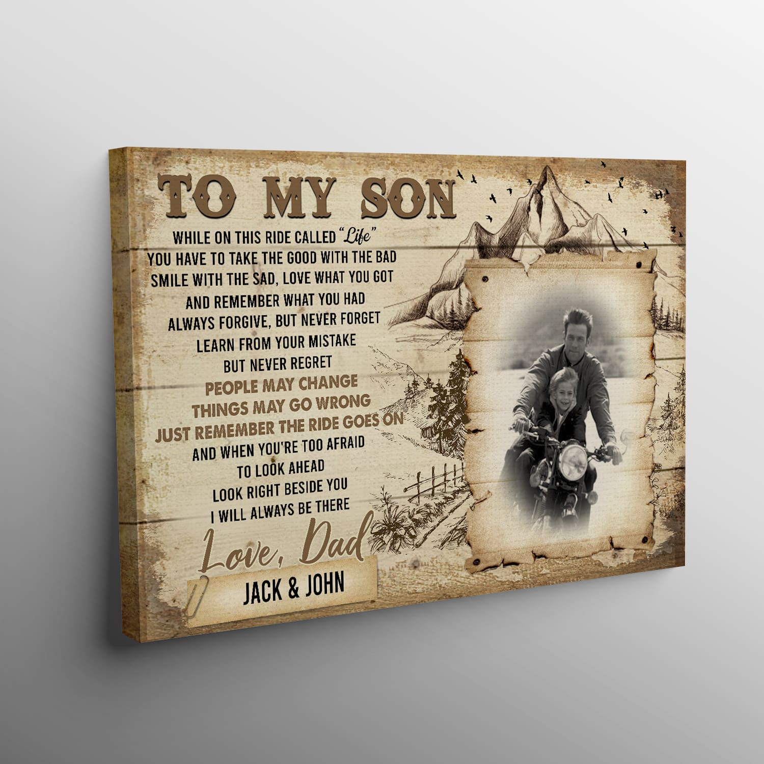 5KNG. Life Ride Sample Design Canvas Landscape - Tilt Angle