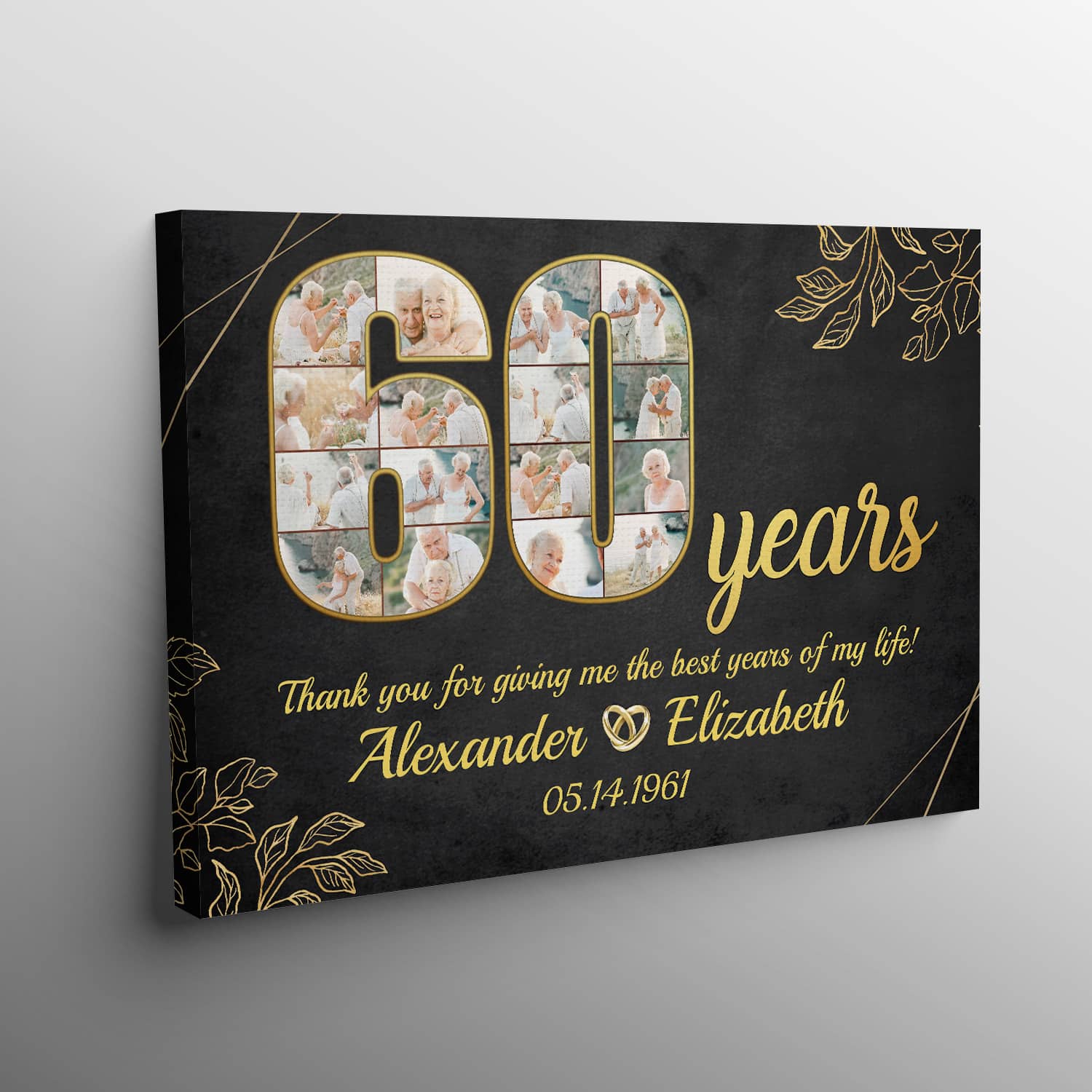 60 YEARS (Sample Design) Canvas Landscape - Tilt Angle