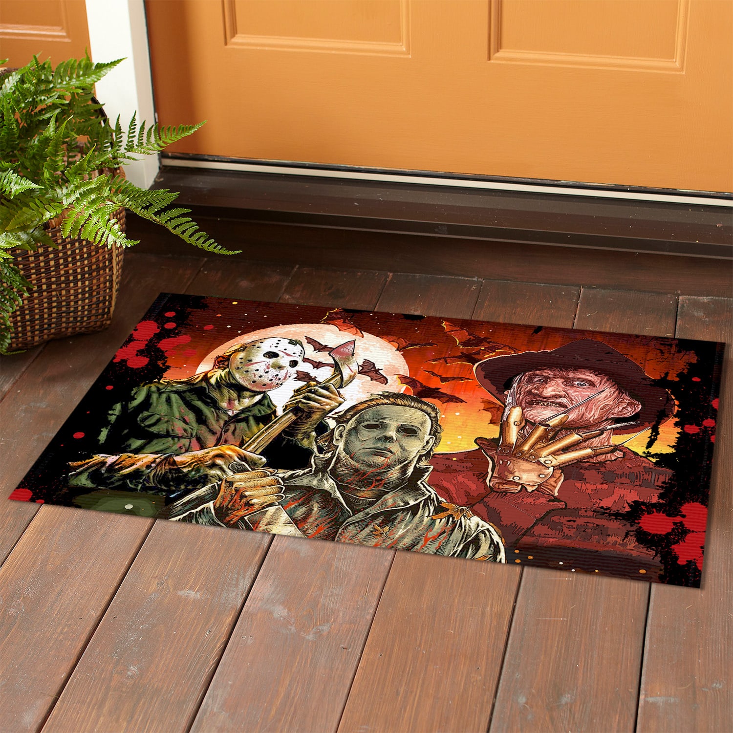 1H. Horror Movies Doormat Doormat mockup 1