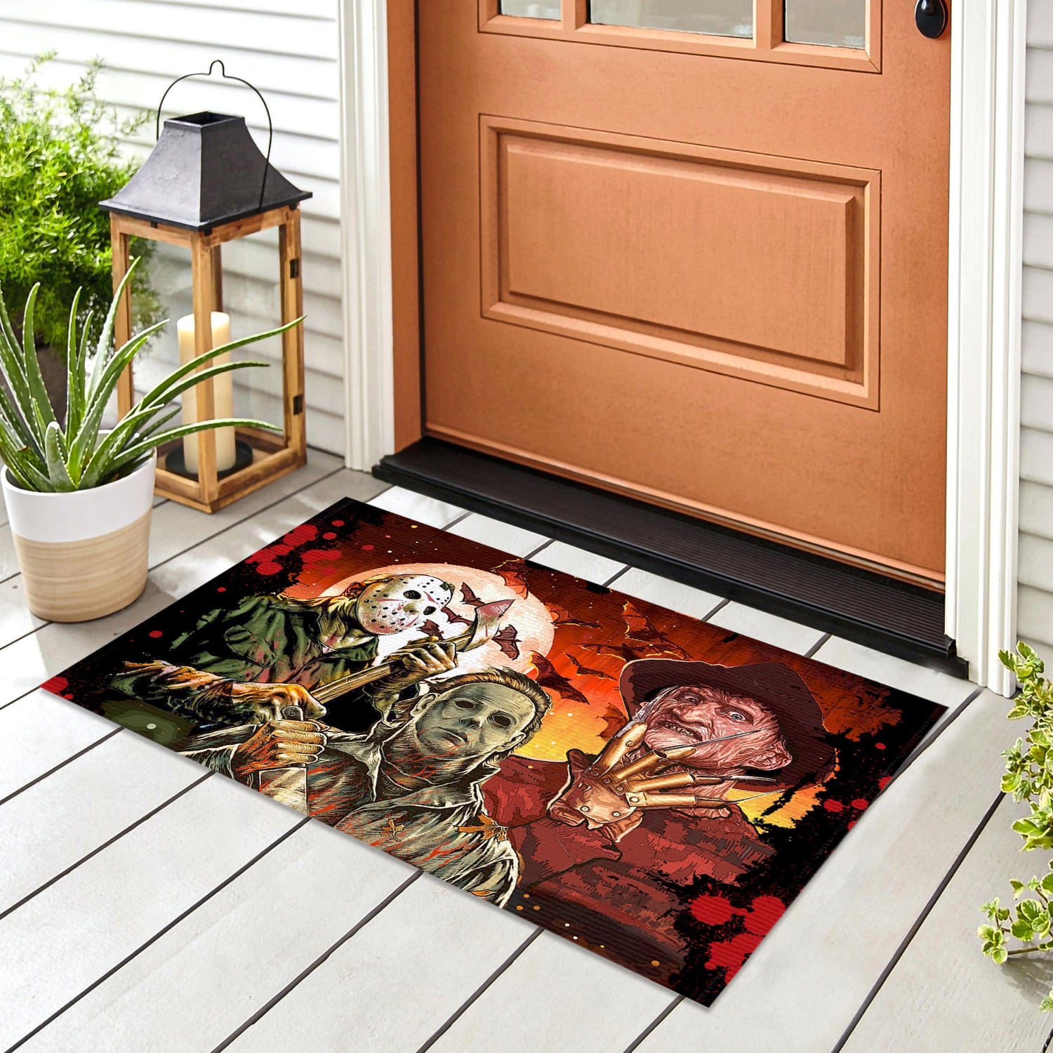 1H. Horror Movies Doormat Doormat mockup 8