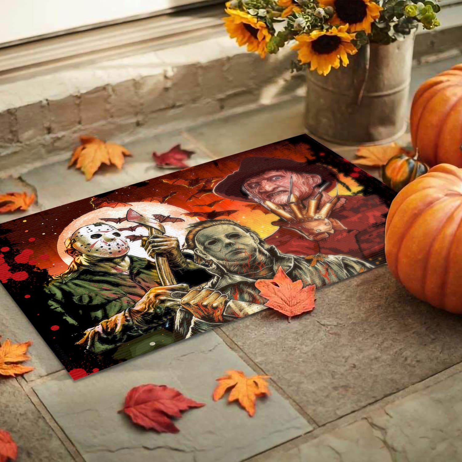 1H. Horror Movies Doormat Doormat mockup 9