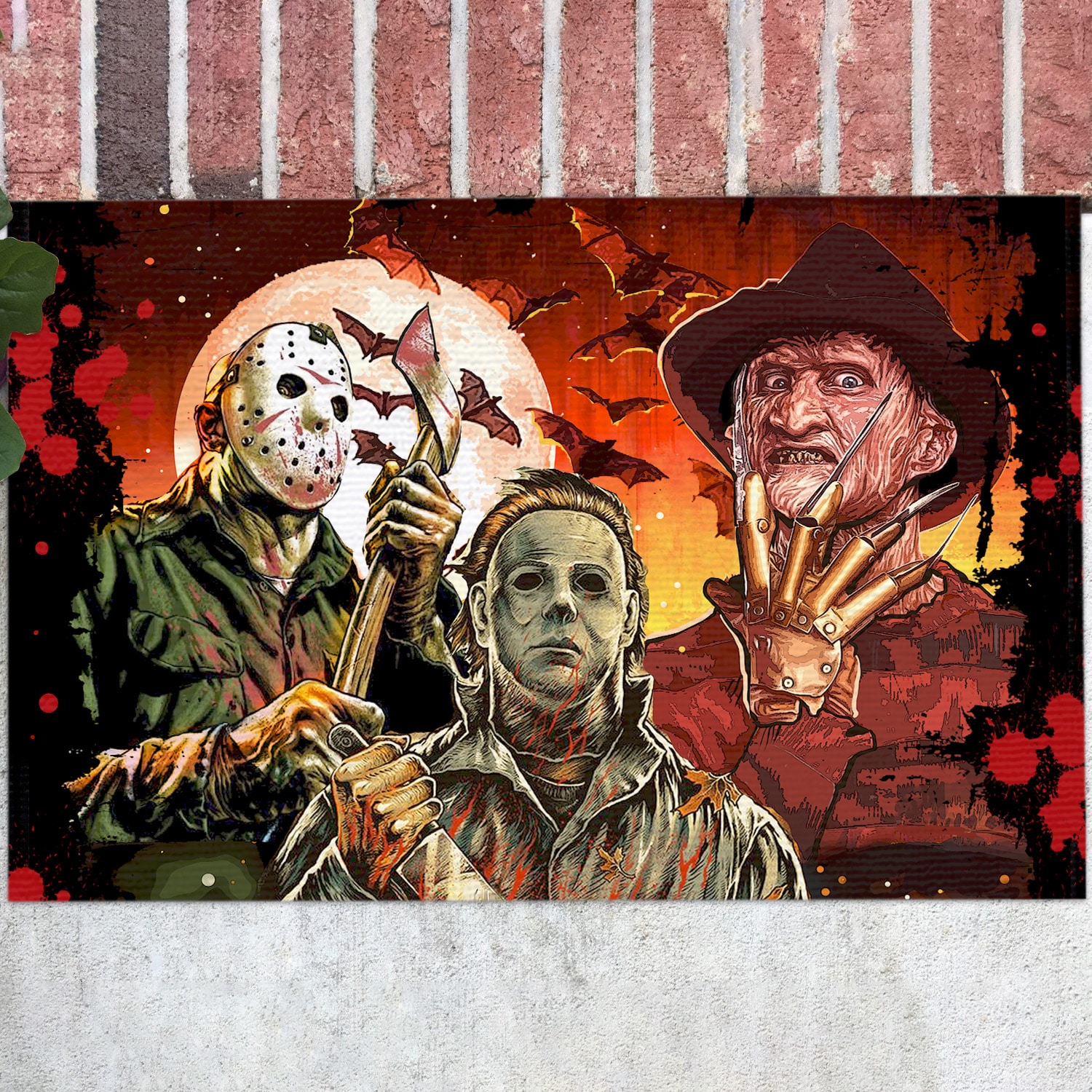 1H. Horror Movies Doormat Doormat Mockup 12