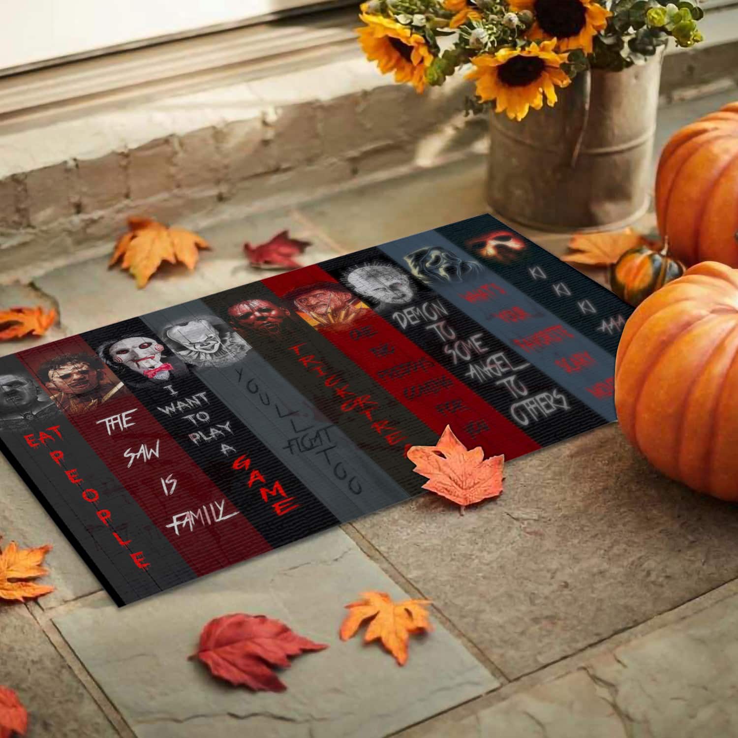 9H. Eat People Horror Character-Resize Doormat mockup 9