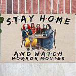 4H. Stay Home And Watch Horror Movies Doormat Mockup 12
