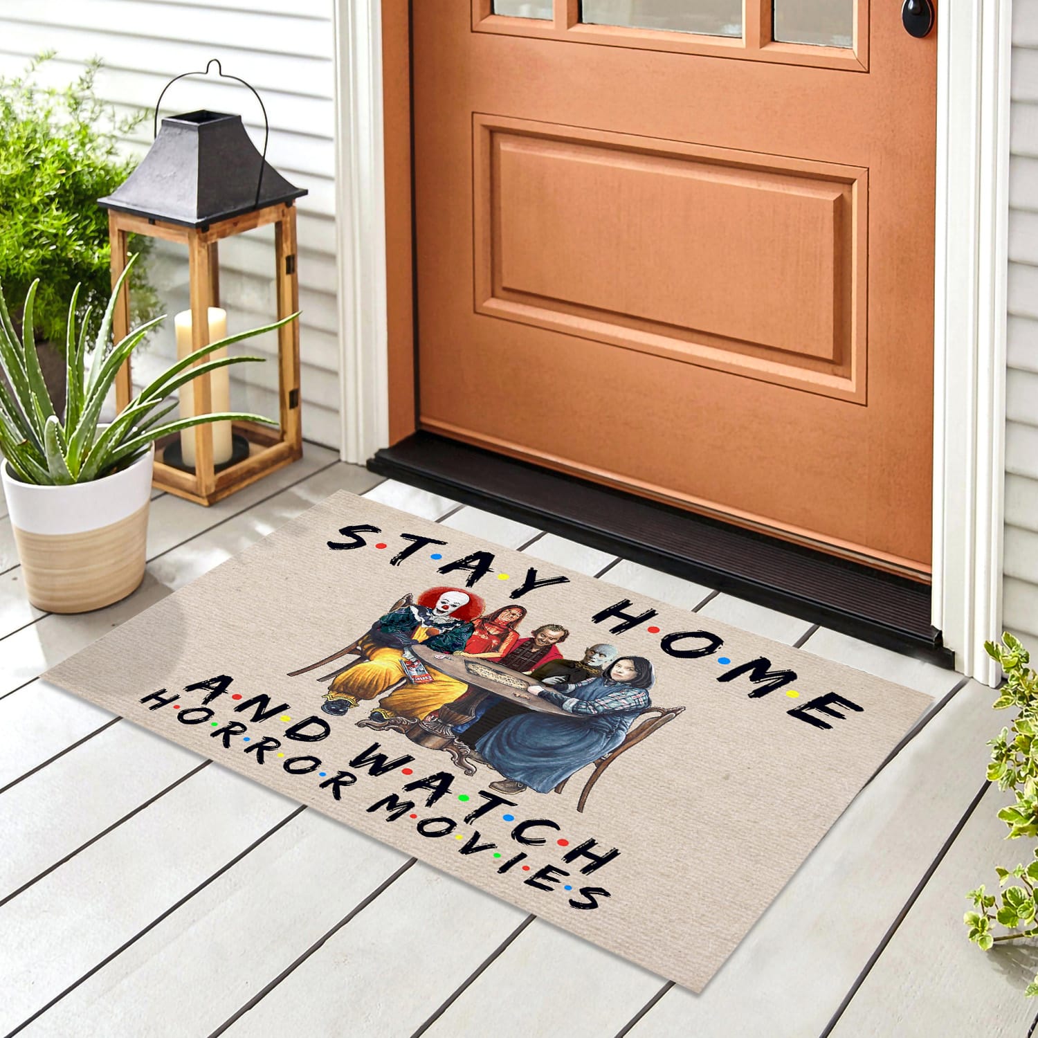 4H. Stay Home And Watch Horror Movies Doormat mockup 8