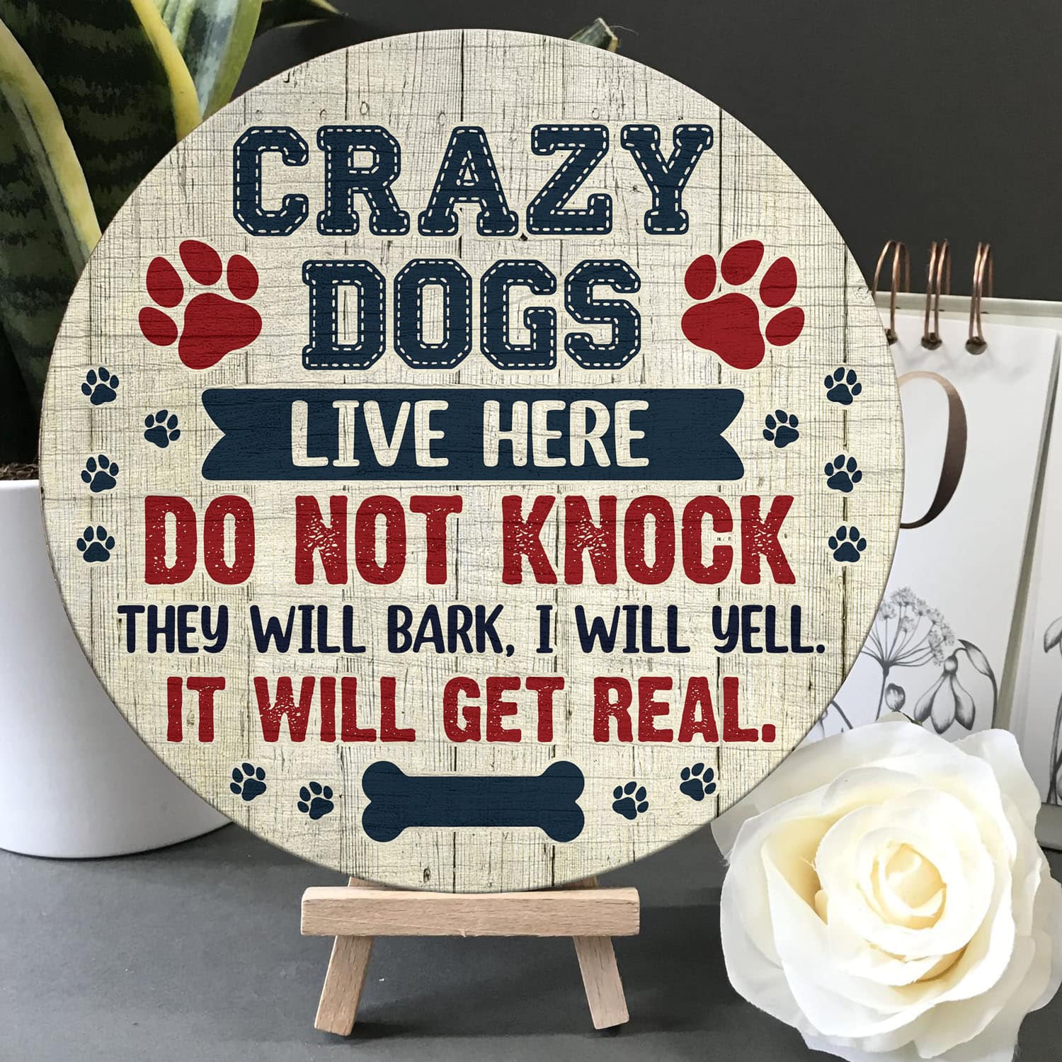 7O. Crazy Dogs Door Sign (5) Door Sign Mockup 5