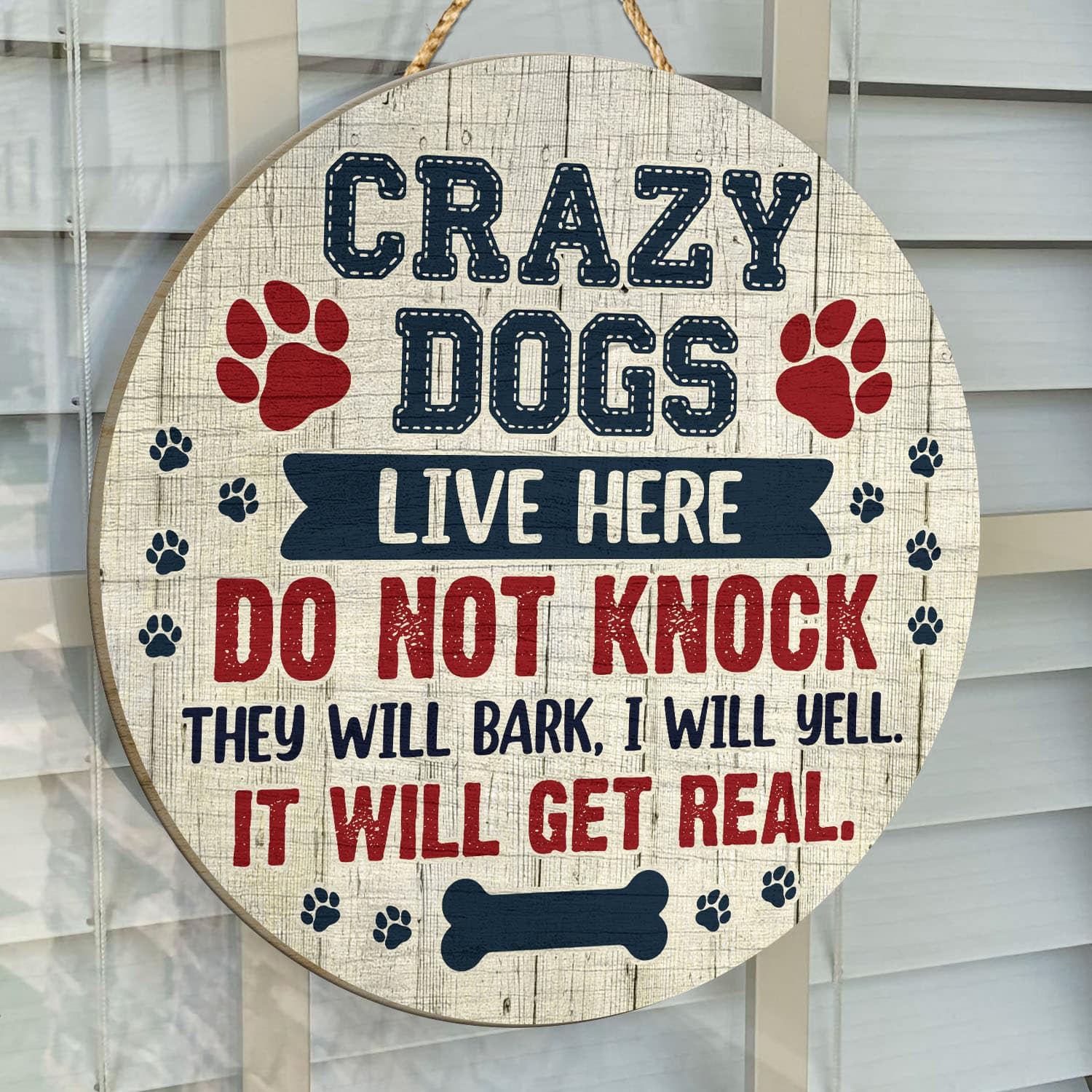 7O. Crazy Dogs Door Sign (5) Door Sign Mockup 14