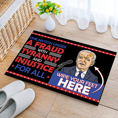 One Nation Under a Fraud with Tyranny and Injustice for All Decorative Doormat - Welcome Mat