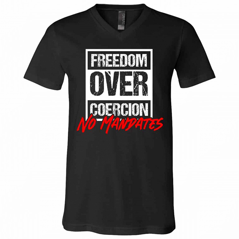 Freedom Over Coer Shirt, Black, V-Neck T-Shirt