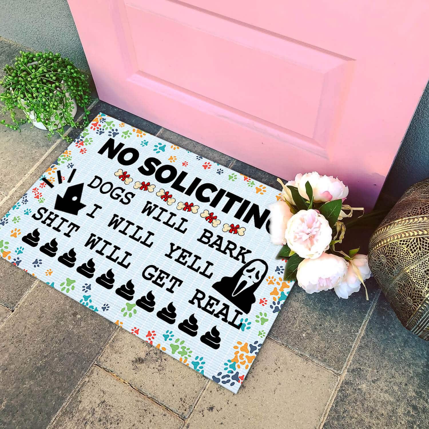 3HV. Dog Will Bark (doormat) Doormat mockup 4