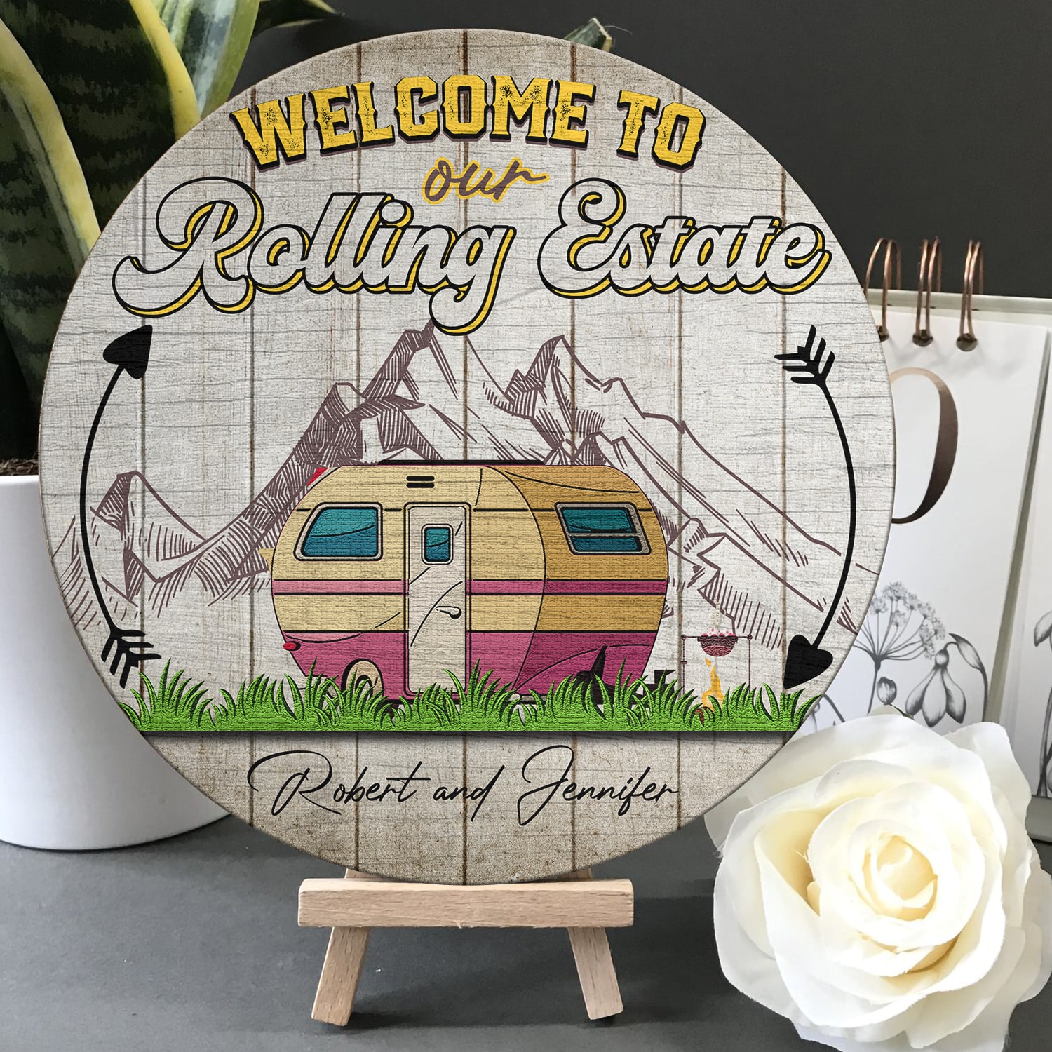 1LV. Rolling Estate - sample design Door Sign Mockup 5