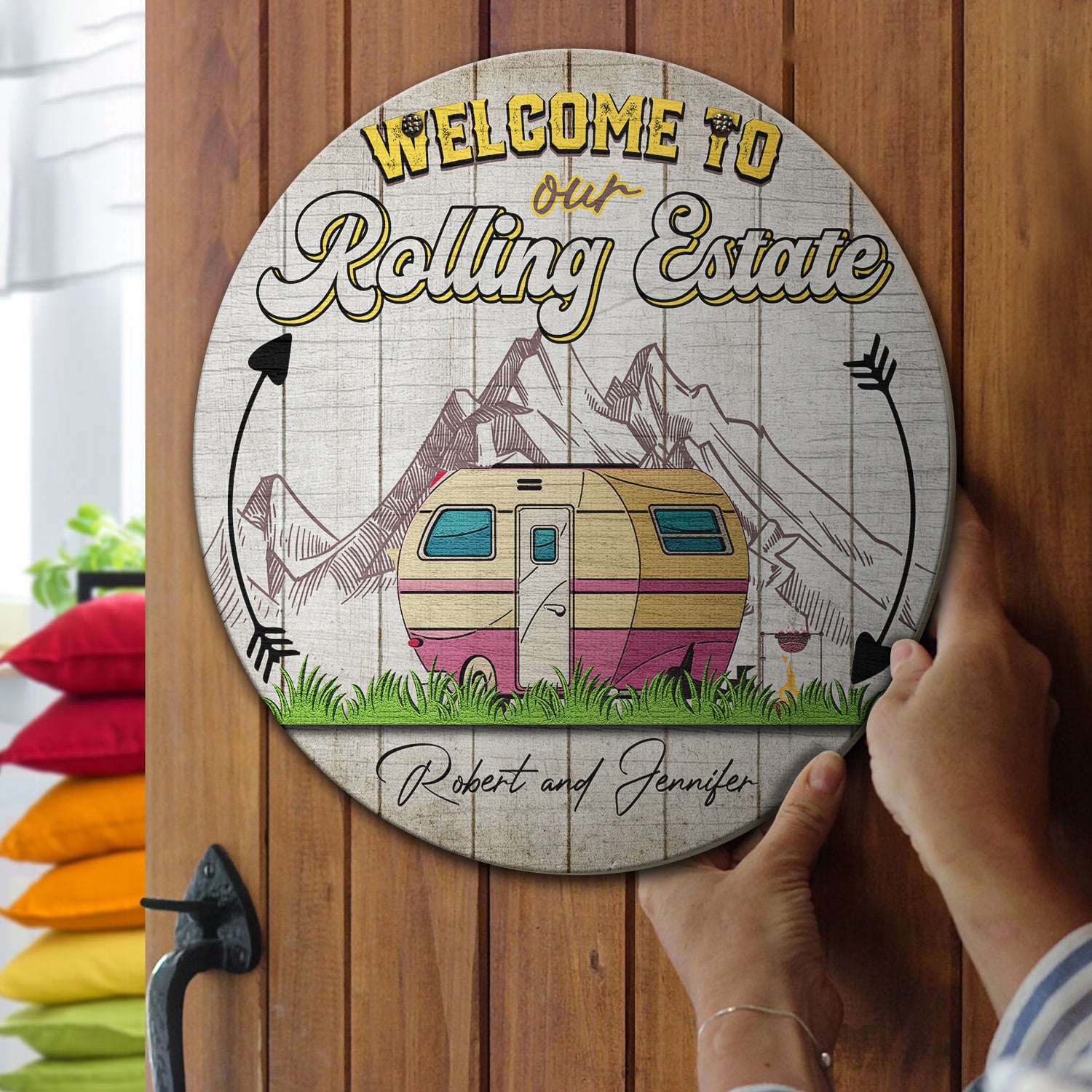 1LV. Rolling Estate - sample design Door Sign Mockup 13