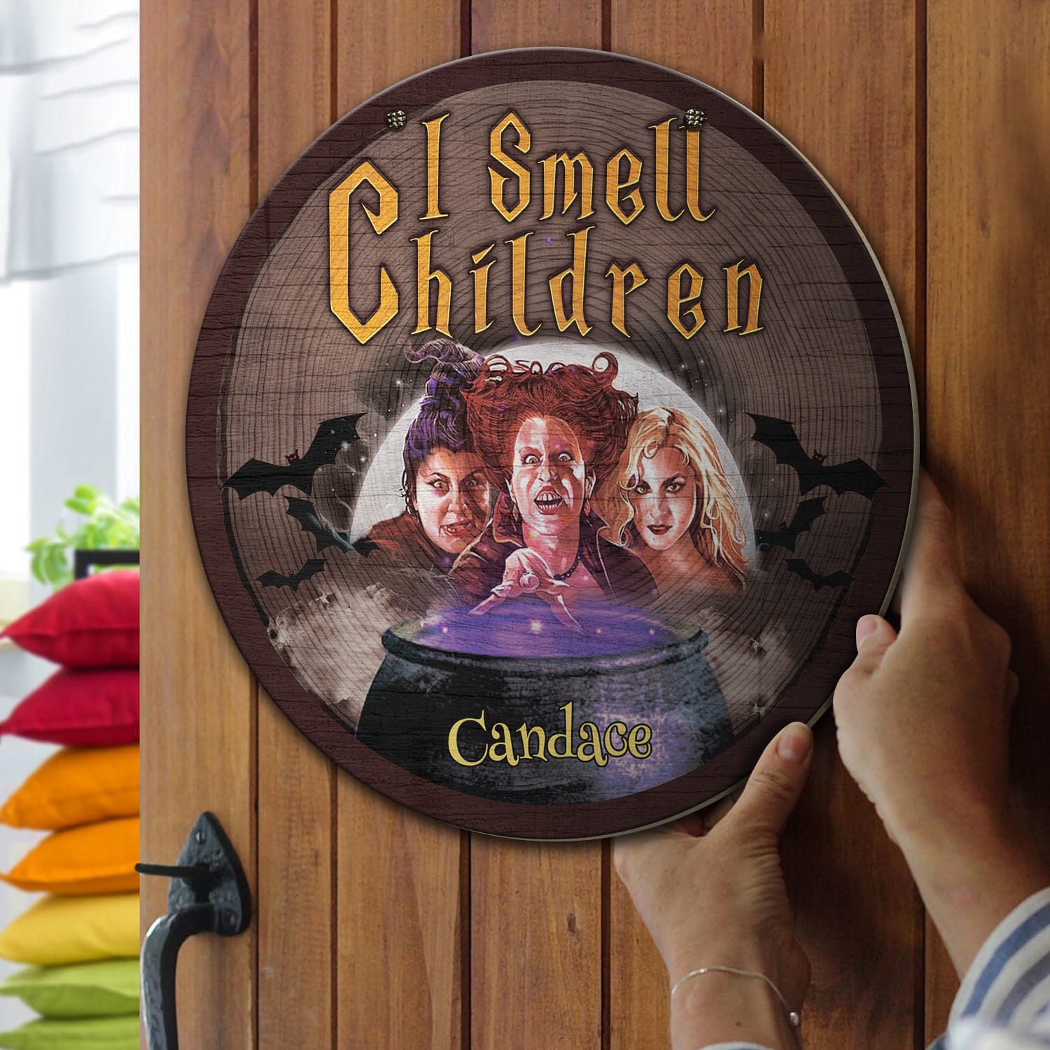 5KNG. Smell Children (Sample Design) Door Sign Mockup 13