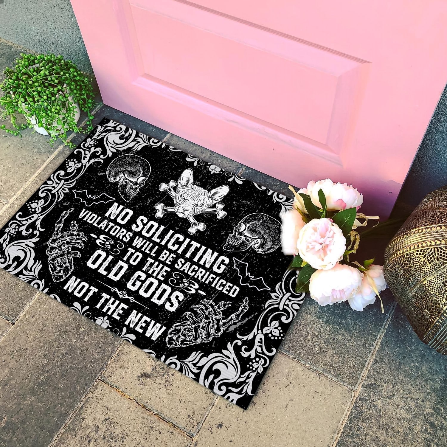 1NH. No Soliciting (6) Doormat mockup 4