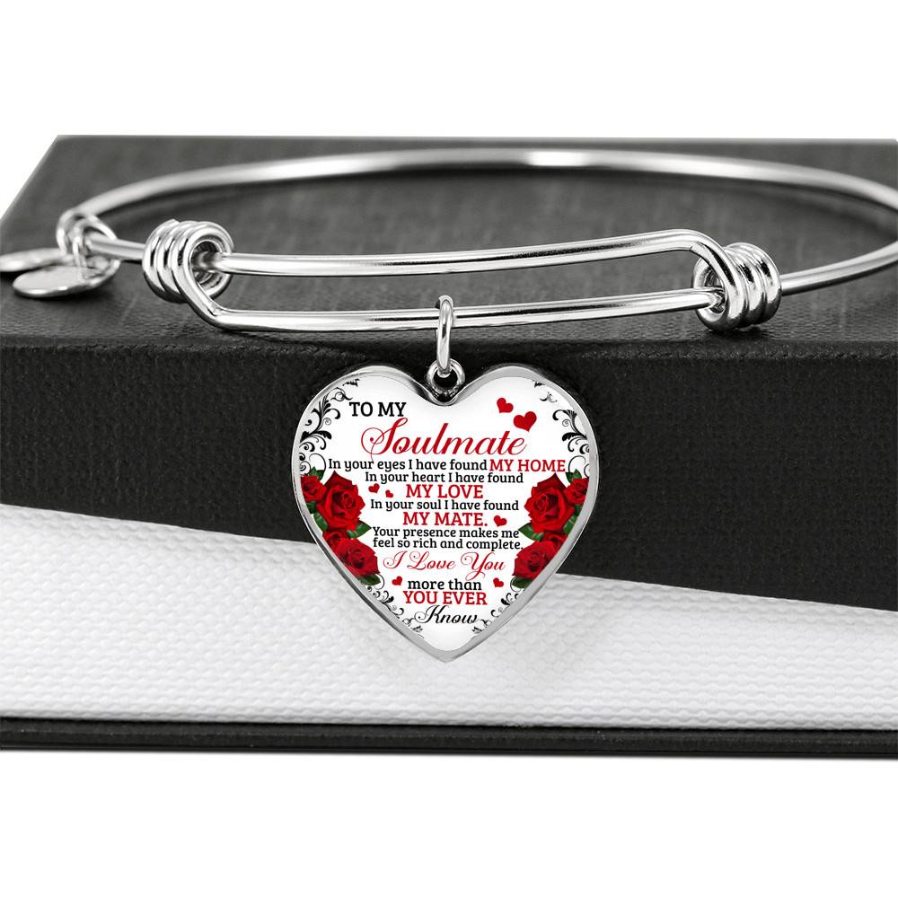 To My Soulmate Im Your Eyes I Have Found My Home Heart Pendant Necklace - Gift for Couple To My Soulmate Im Your Eyes I Have Found My Home Heart Pendant Necklace - Gift for Couple