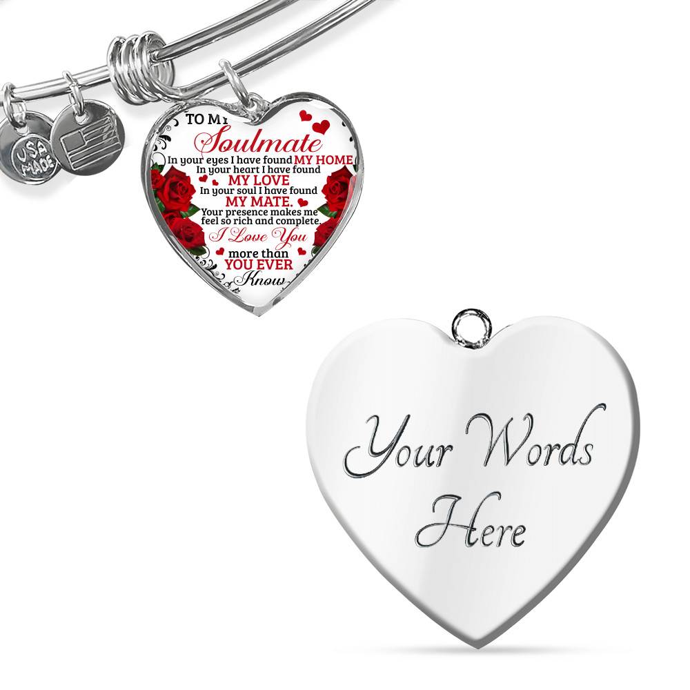 To My Soulmate Im Your Eyes I Have Found My Home Heart Pendant Necklace - Gift for Couple To My Soulmate Im Your Eyes I Have Found My Home Heart Pendant Necklace - Gift for Couple