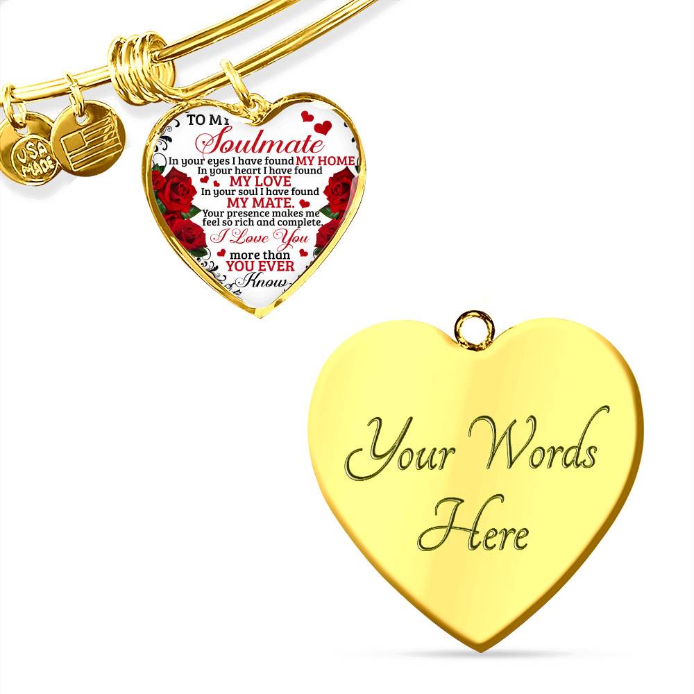 To My Soulmate Im Your Eyes I Have Found My Home Heart Pendant Necklace - Gift for Couple To My Soulmate Im Your Eyes I Have Found My Home Heart Pendant Necklace - Gift for Couple