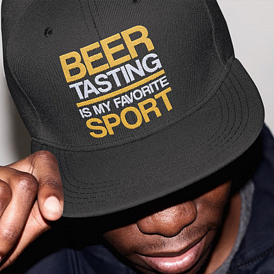 Alternative view of Beer Tasting Is My Favorite Sport Funny Twill Cap - High-Profile Snapback Hat - Trucker Hat