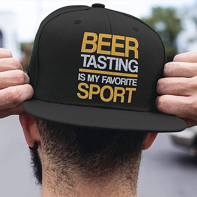 Beer Tasting Is My Favorite Sport Funny Twill Cap - High-Profile Snapback Hat - Trucker Hat