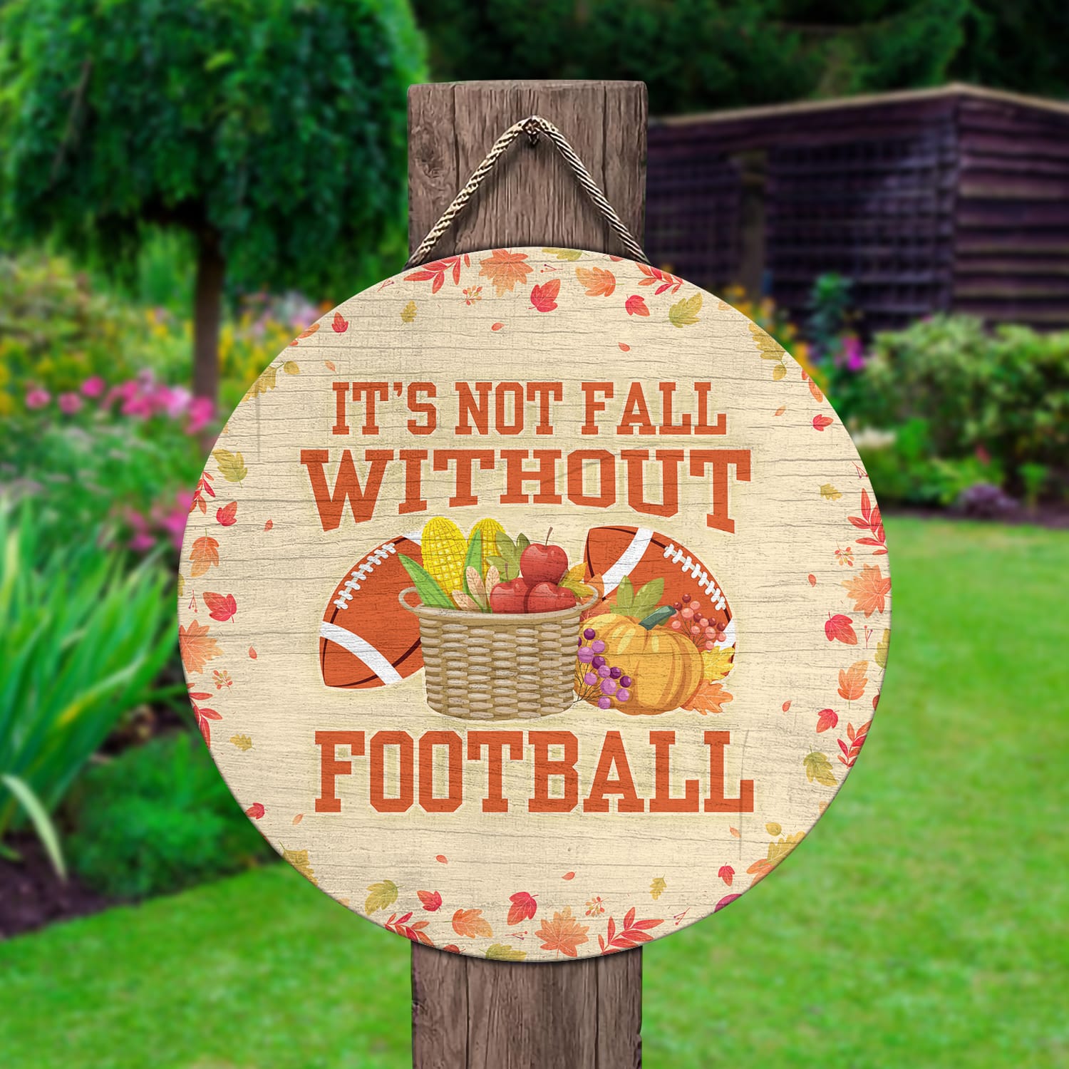 5MH. Fall Football Sign (6) Door Sign Mockup 2