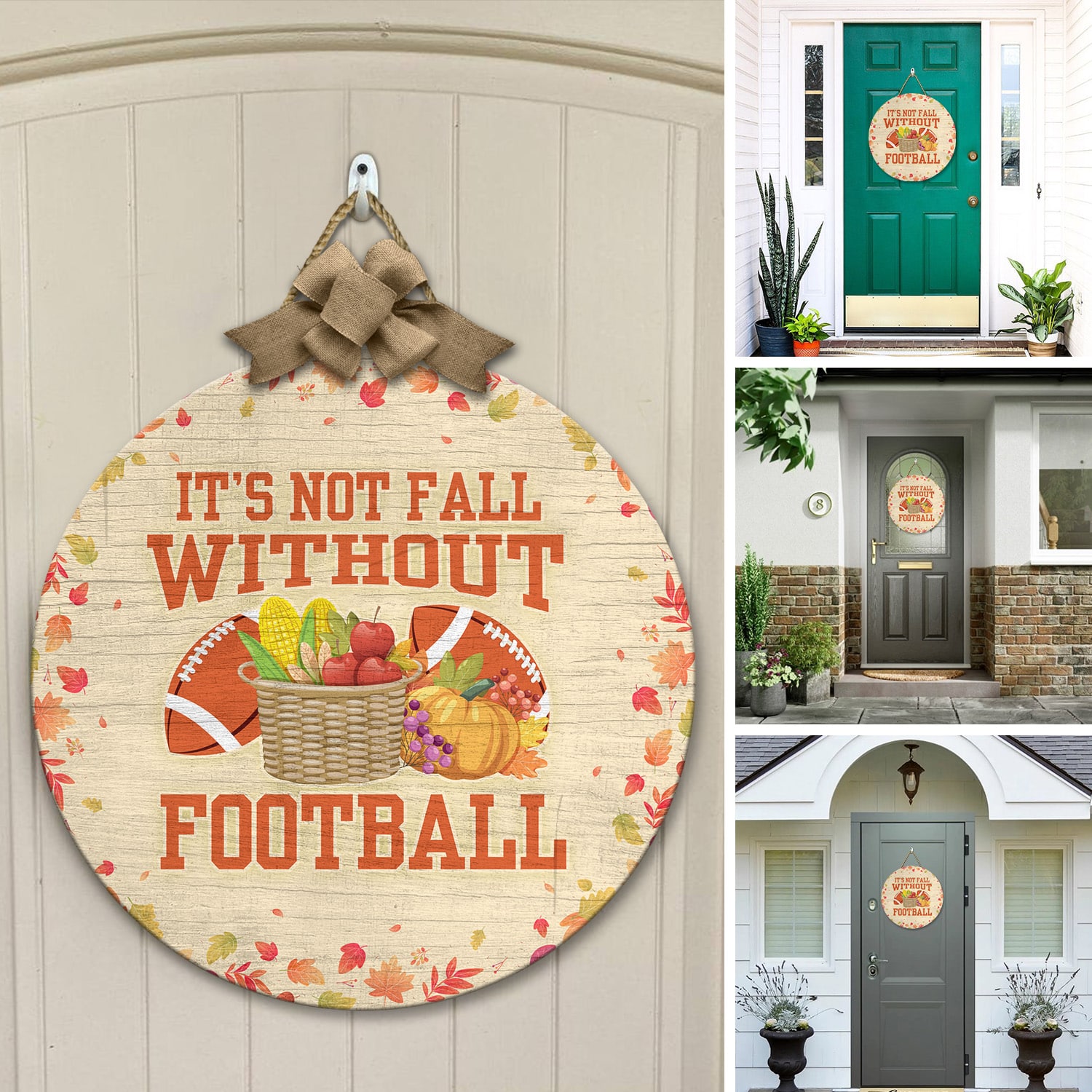 5MH. Fall Football Sign (6) Door Sign Mockup 12