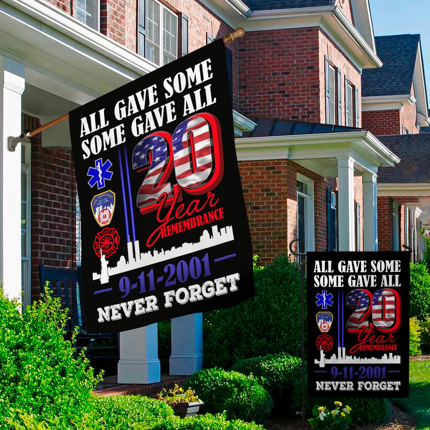 1KNG. 20th Remembrance 30x40 Garden & House Mockup 2