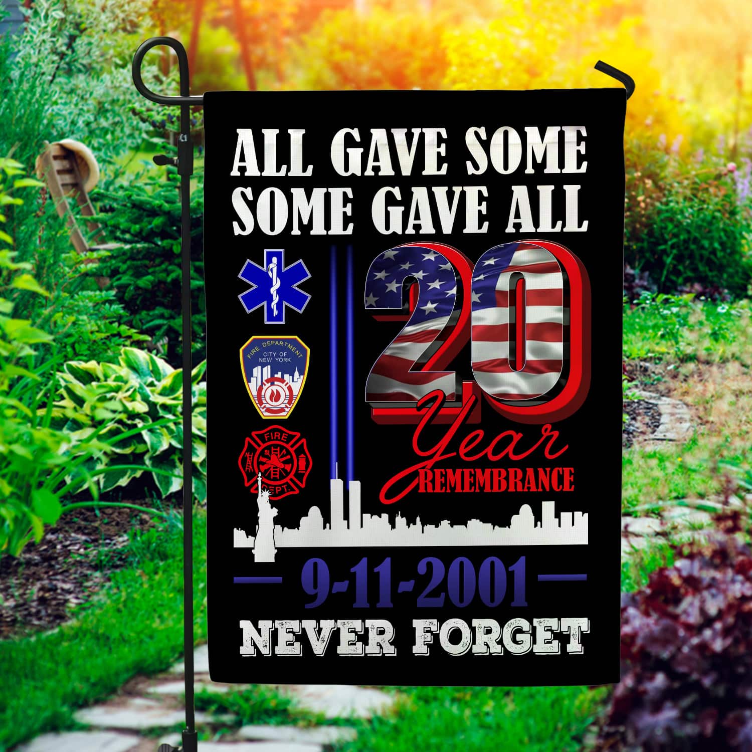 1KNG. 20th Remembrance 30x40 Garden Flag Mockup 1