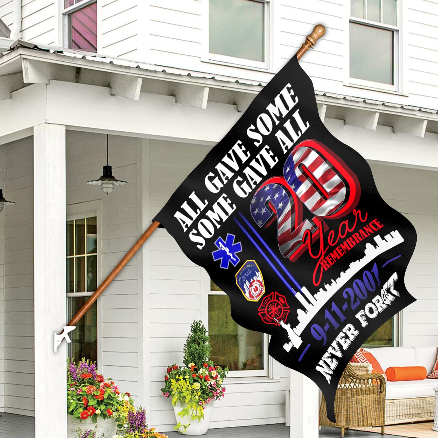 1KNG. 20th Remembrance 30x40 House Flag Mockup 7