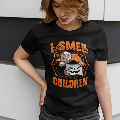 Alternative view of I Smell Children Joe Biden Same T-Shirt - V-Neck Shirt - Anti Biden Halloween Shirt