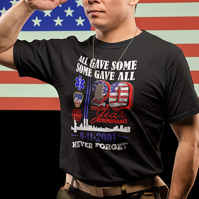 Alternative view of Never Forget 9/11 20th Anniversary Shirt All Gave Some Some Gave All T-Shirt - V-Neck Tee