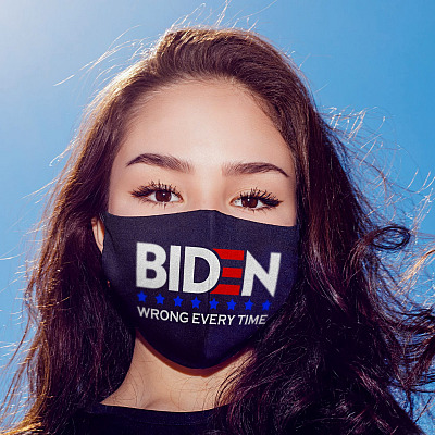 Biden Wrong Every Time Washable Reusable Custom Printed Cloth Face Mask Cover - Trump Supporter Afghanistan Face Mask