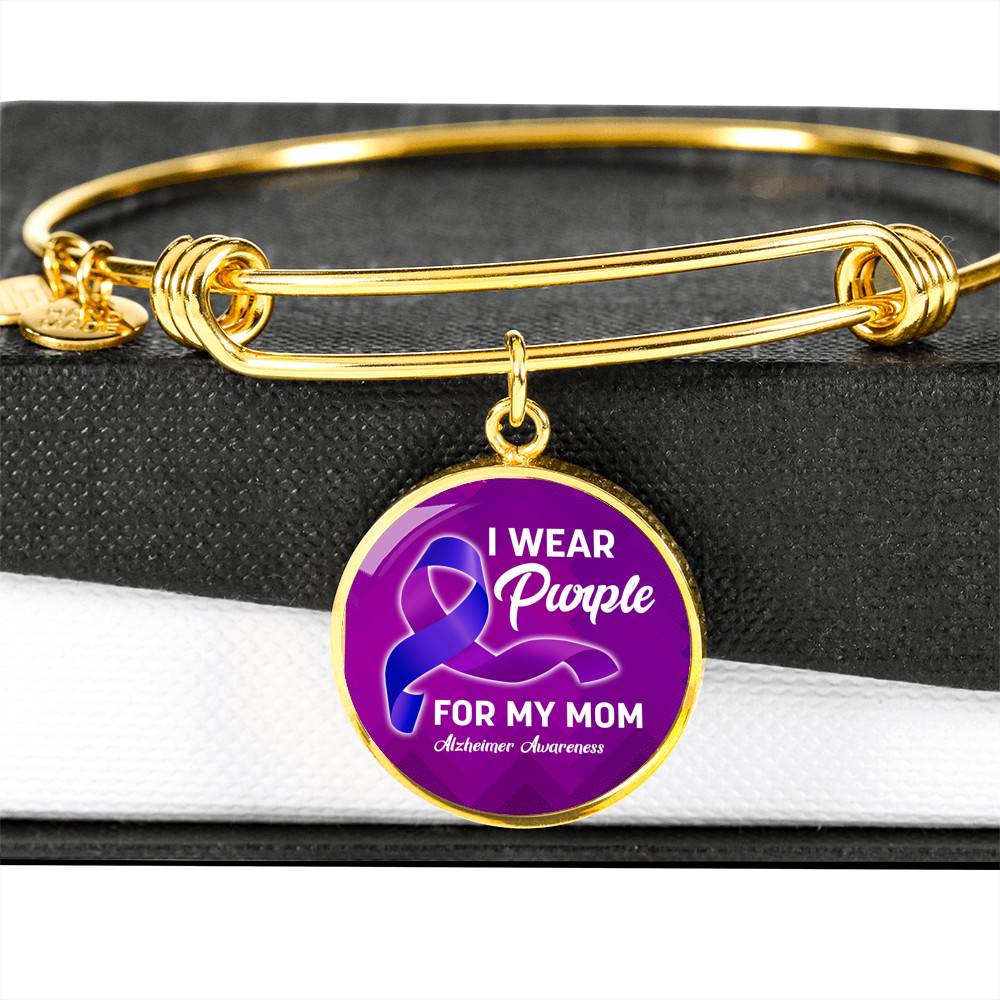 I Wear Purple For My Mom Alzheimer Awareness Luxury Circle Pendant Necklace I Wear Purple For My Mom Alzheimer Awareness Luxury Circle Pendant Necklace