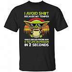 Avoid Shit Because Tshirt, Black, Unisex T-Shirt