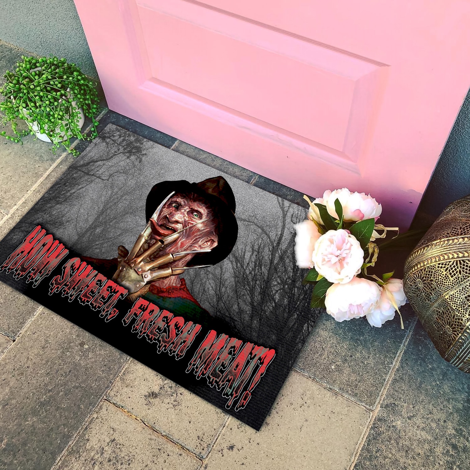 5LV. How Sweet Fresh Meat Doormat mockup 4