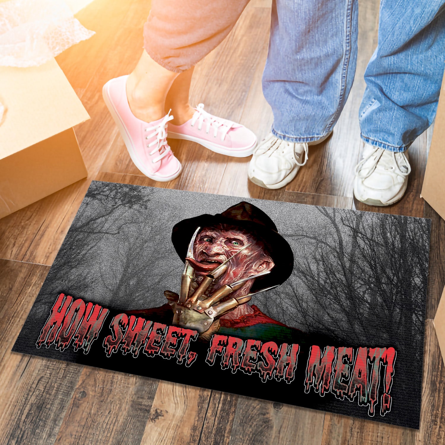 5LV. How Sweet Fresh Meat Doormat mockup 6