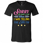 sorry, Black, V-Neck T-Shirt