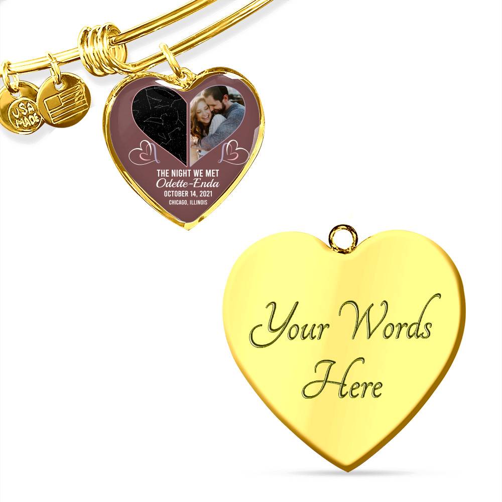 The Night Sky Couple Story Of Us Personalized Photo Heart Pendant Necklace - Custom Names Anniversary Star Map Heart Necklace The Night Sky Couple Story Of Us Personalized Photo Heart Pendant Necklace - Custom Names Anniversary Star Map Heart Necklace